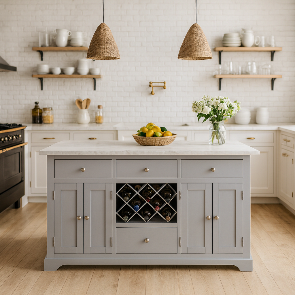 Windham Grey Painted Large Kitchen Island