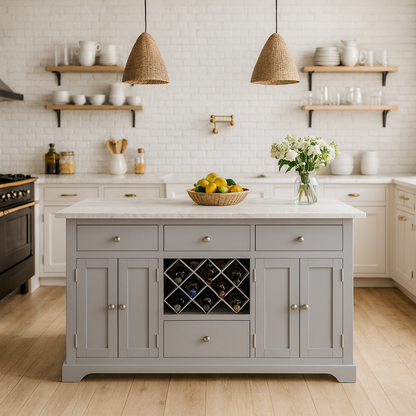 Windham Grey Painted Large Kitchen Island
