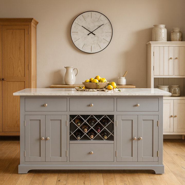Windham Grey Painted Large Kitchen Island