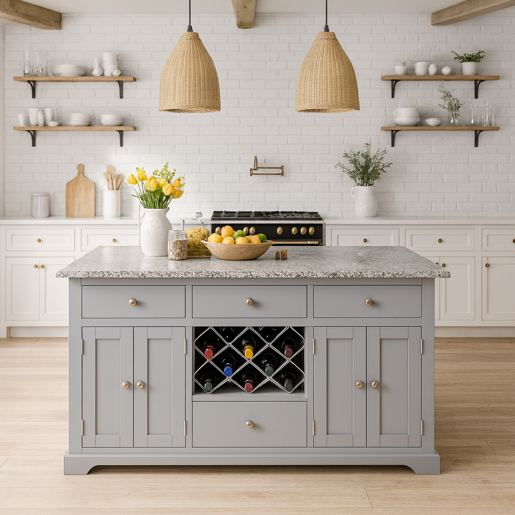 Windham Grey Painted Large Kitchen Island