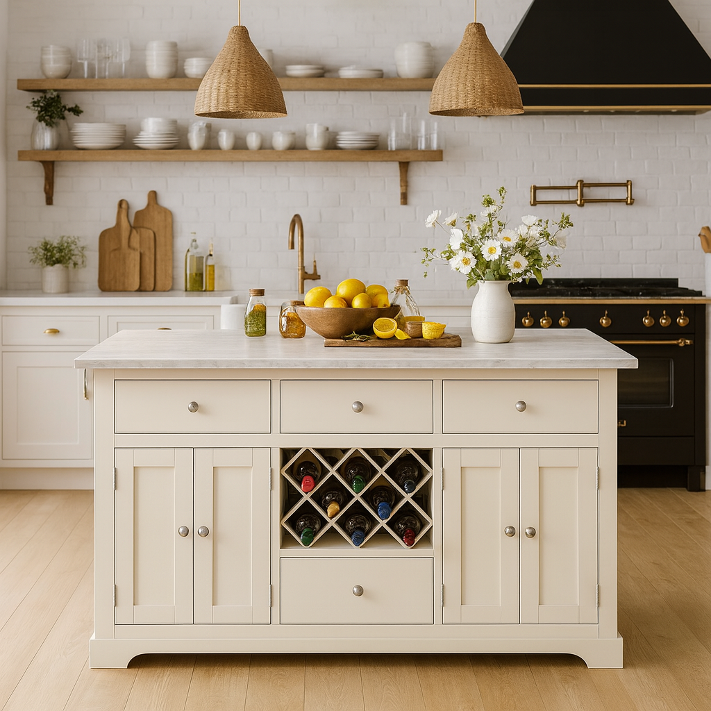 Windham Cream Painted Large Kitchen Island