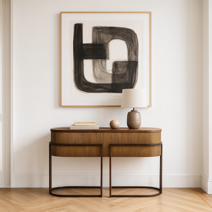 Hunter Corrugated Gold Console Table