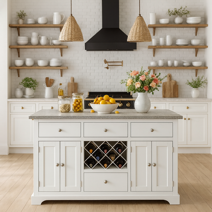 Windham White Painted Large Kitchen Island