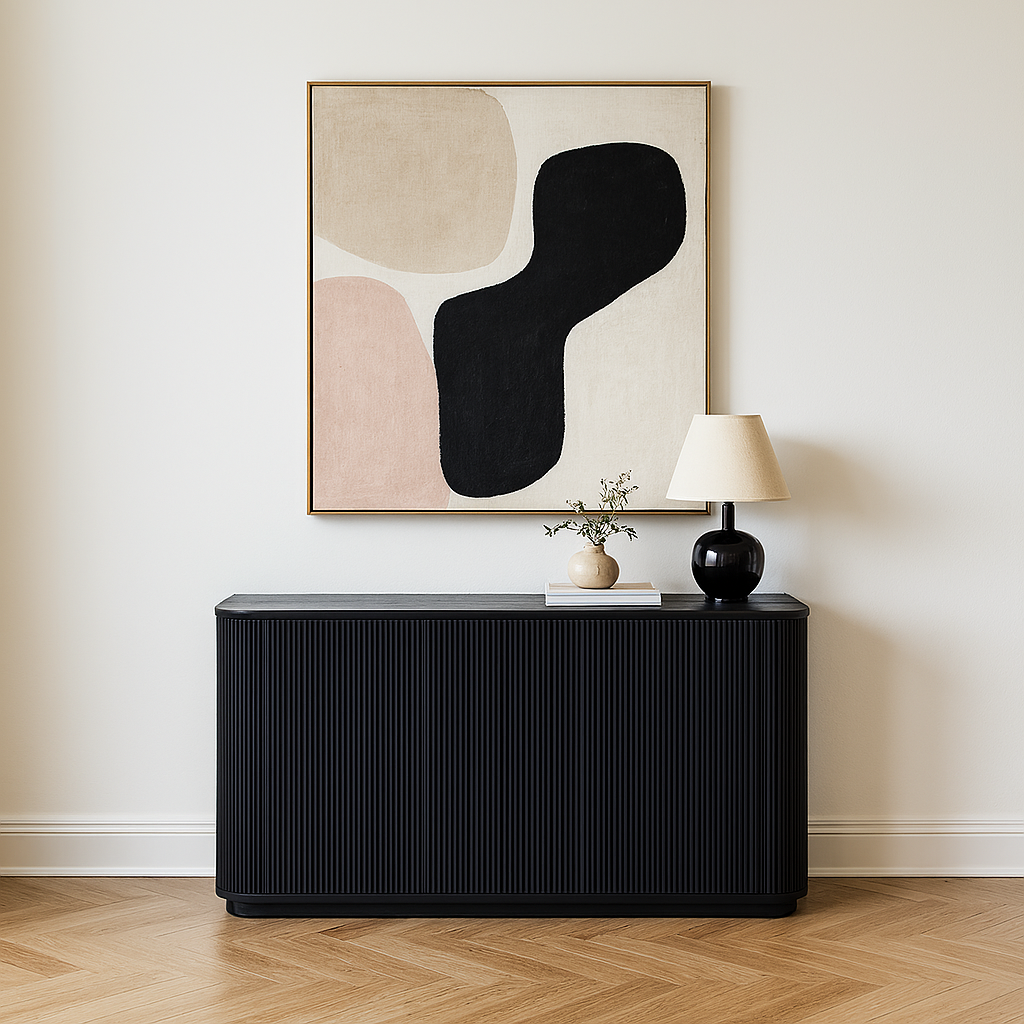 Louis Black Fluted Sideboard