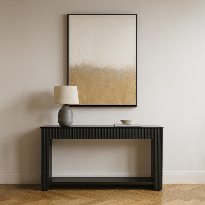 Everden Fluted Acacia Wood Console Table