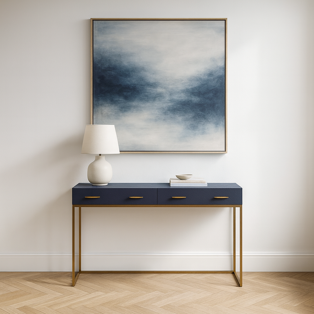 Oaska Navy Shagreen Console Table