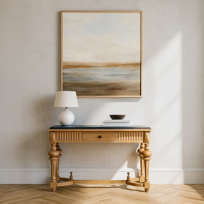Arbouré Painted White Cedar Console Table with Stone Top