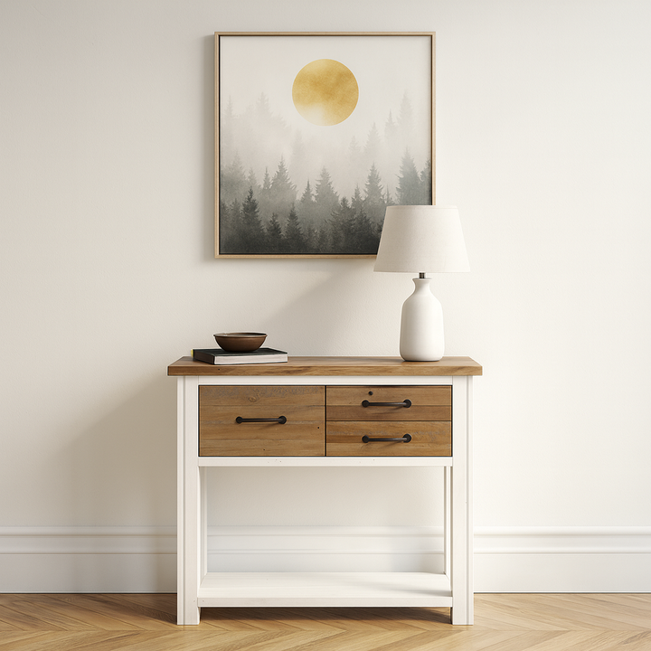 Splash of White Reclaimed Wood Small Console Table