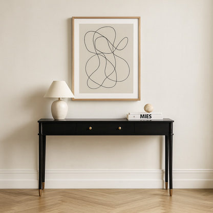 Elden Black Mahogany Wood Console Table