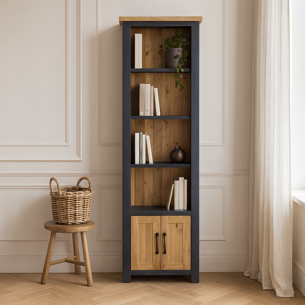 Splash of Blue Narrow Bookcase