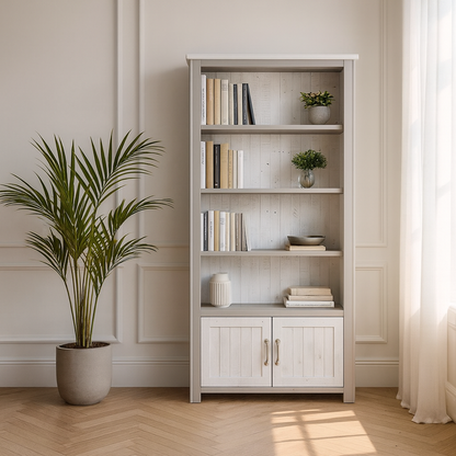Greystone Large Open Bookcase with Doors