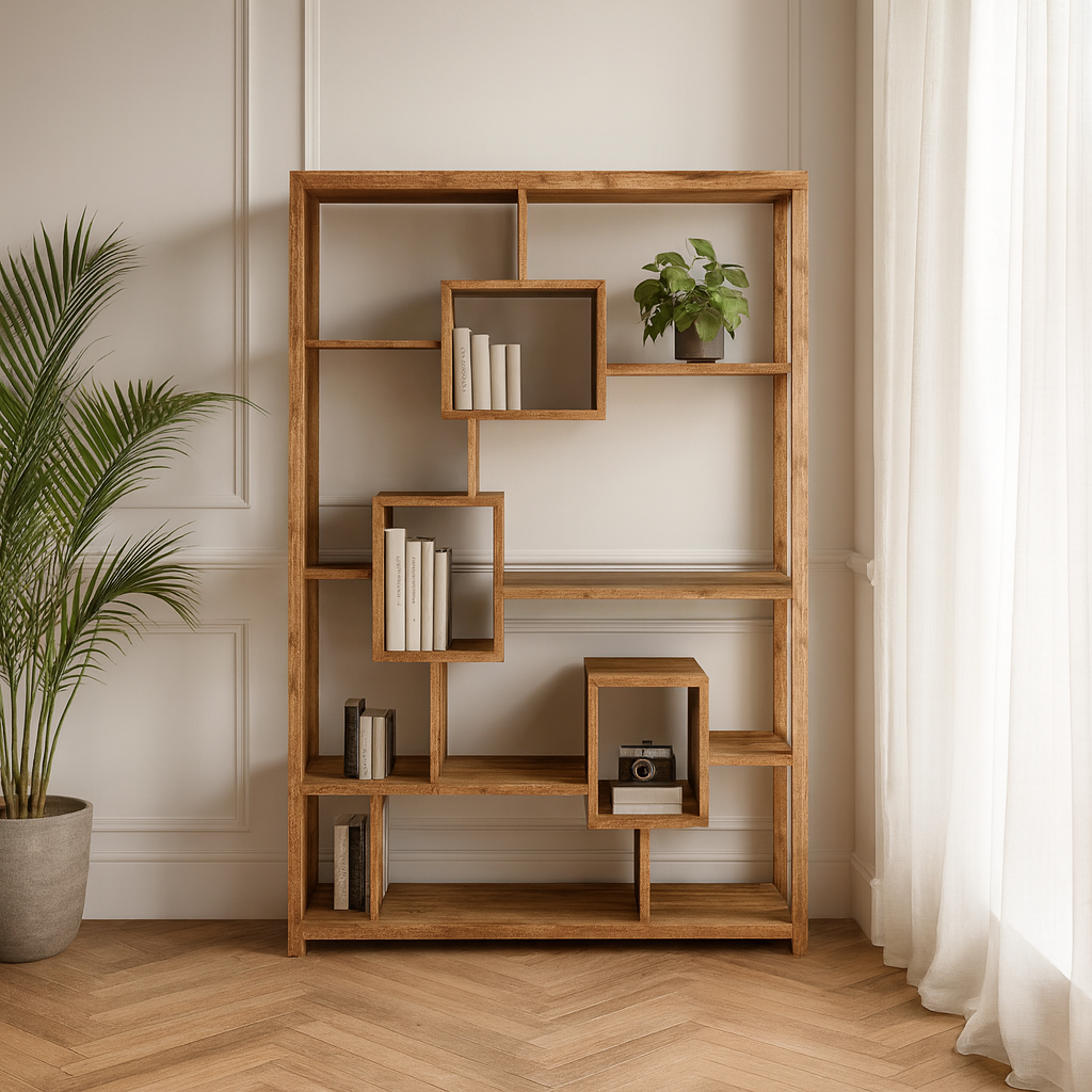 Asha Sheesham Geometric Bookcase