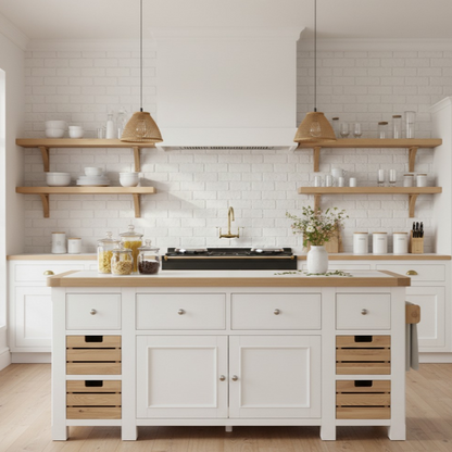 Chesterfield Large White/Oak Kitchen Island