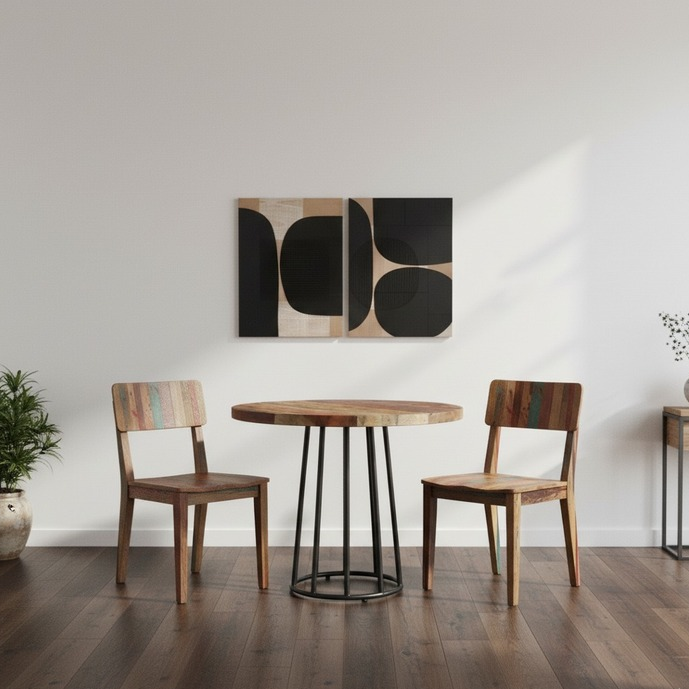 Coastal Reclaimed Wood Round Dining Table