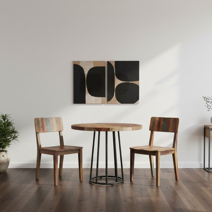 Coastal Reclaimed Wood Round Dining Table