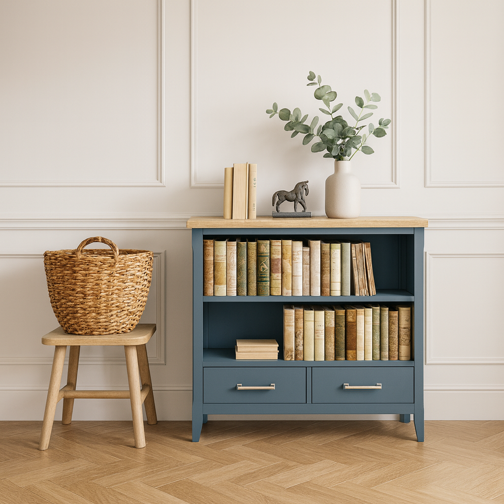 Signature Blue Low Bookcase