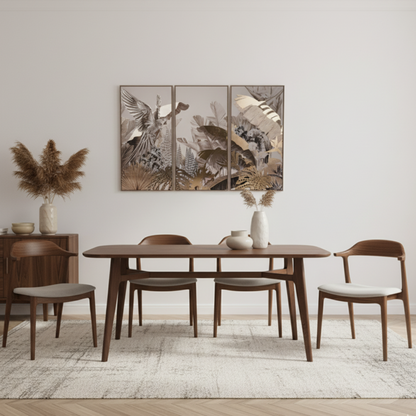Elias Dark Ash Wood 1.8m Retro Dining Table