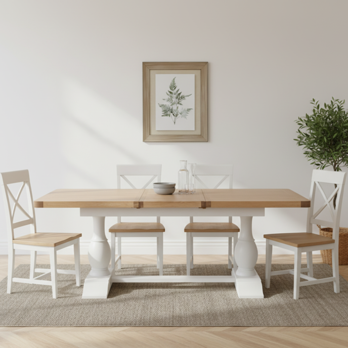 Chesterfield Oak 1.6m Extendable Dining Table