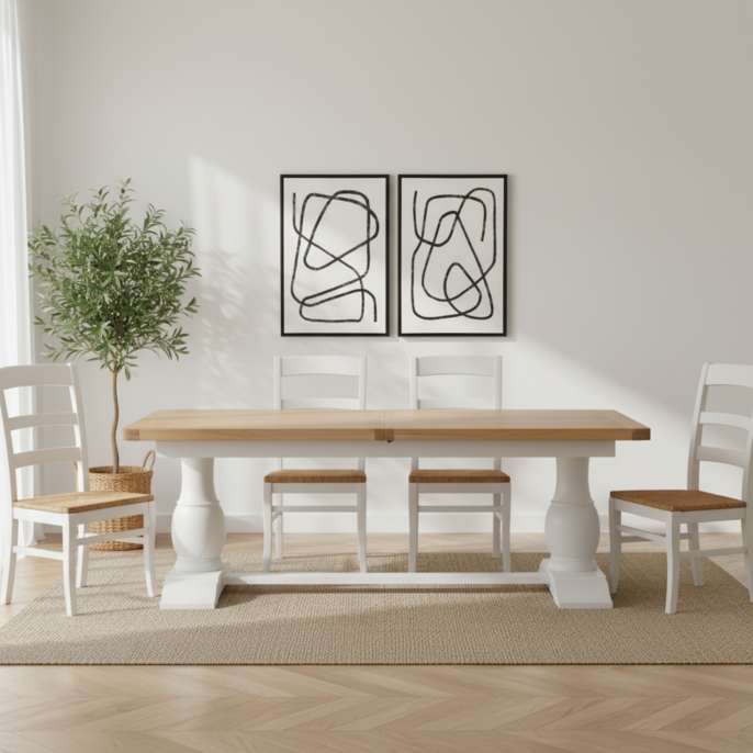 Chesterfield Oak 2.2m Extendable Dining Table