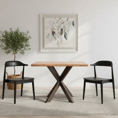 Live Edge Acacia Wood Square Dining Table