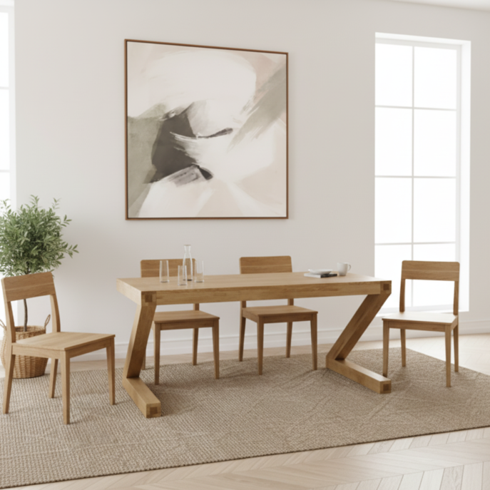 Z Solid Oak Large Dining Table