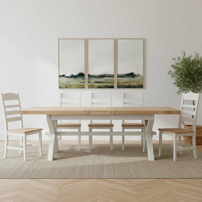 Deluxe Painted 8-12 Seater Extendable Dining Table