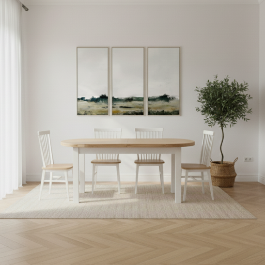 Deluxe Painted Oval Extendable Dining Table