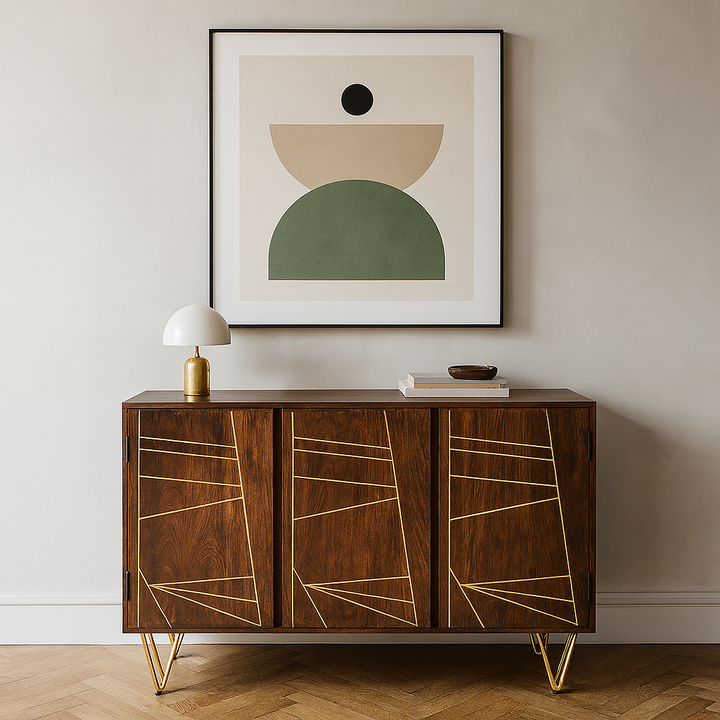 Dark Gold Inlay Sideboard
