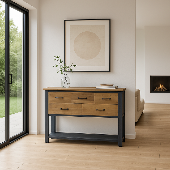 Splash of Blue Reclaimed Wood Console Table - Console Table - Heart of Kitchens