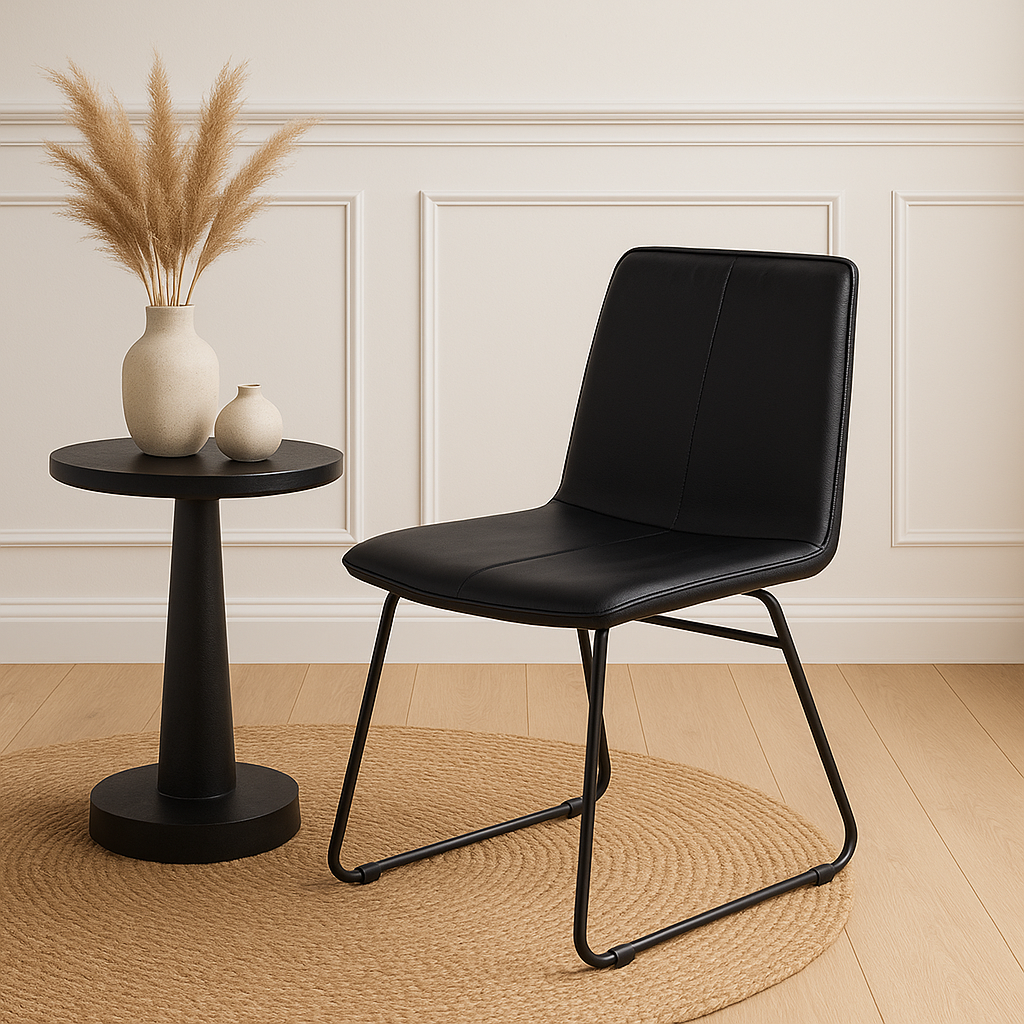Robinson Leather Charcoal Dining Chairs (Set of 2)