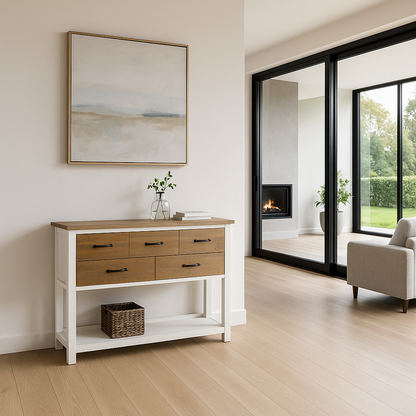 Splash of White Reclaimed Wood Console Table - Console Table - Heart of Kitchens
