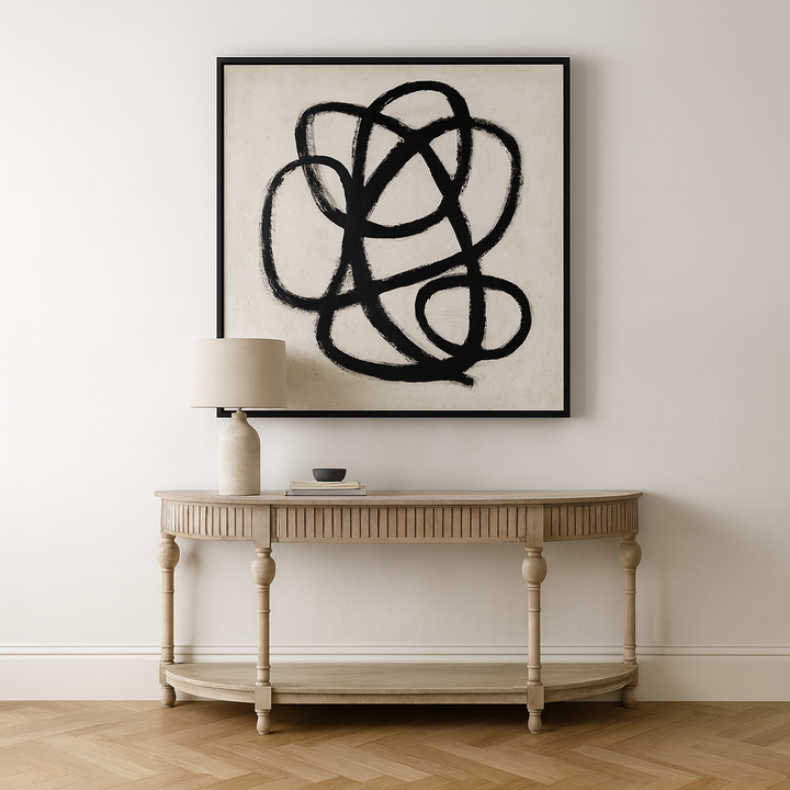 Everden Curved Acacia Wood Console Table
