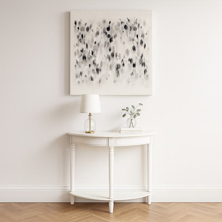 Heritage Pine Wood Half Moon Console Table
