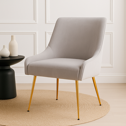 Light Grey Velvet Dining Chair