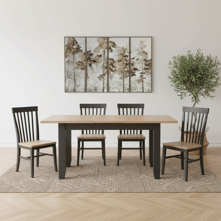 Bordeaux 1.4m Dark Grey Extendable Dining Table