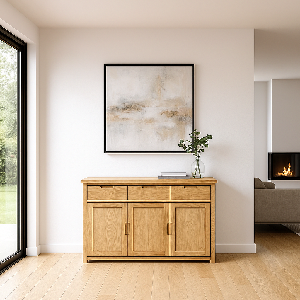 Moderna Solid Oak Large Sideboard - Sideboard - Heart of Kitchens