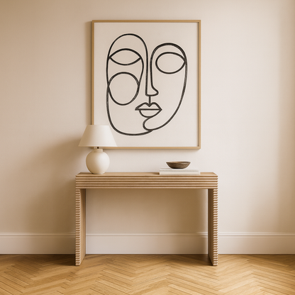 Solara Ribbed Oak Console Table