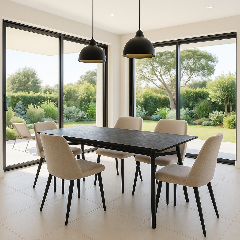Bronks Acacia Wood Black Fixed 180cm Dining Table