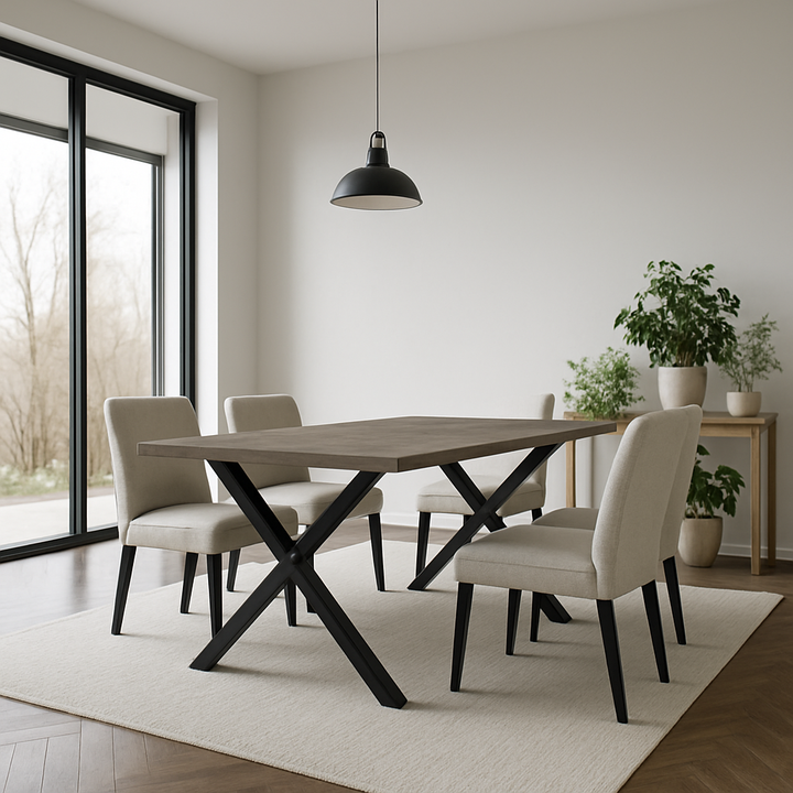 Duskwood X-Leg Dining Table