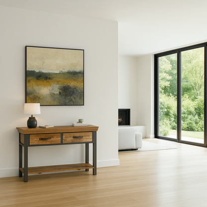 Metropolis Industrial 2 Drawer Console Table