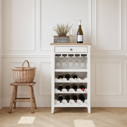 Signature Grey Wine Rack & Glass Storage Cabinet