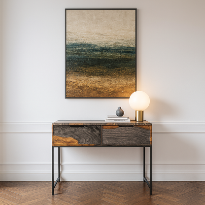 Kavi Sheesham Wood 2 Drawer Console Table