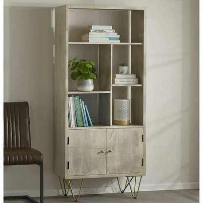Light Gold Mango Wood Bookcase
