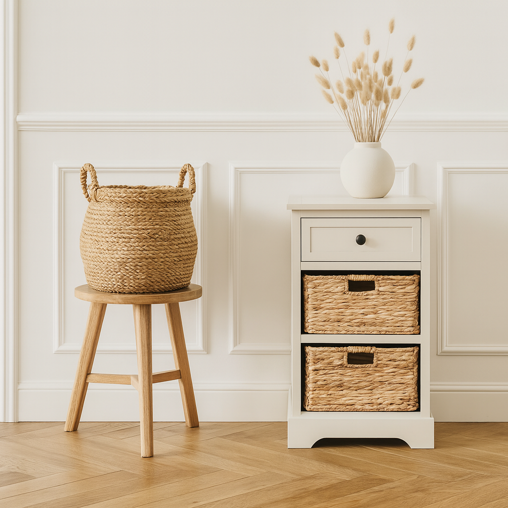 Devonshire Pine Wood 1 Drawer 2 Basket Unit