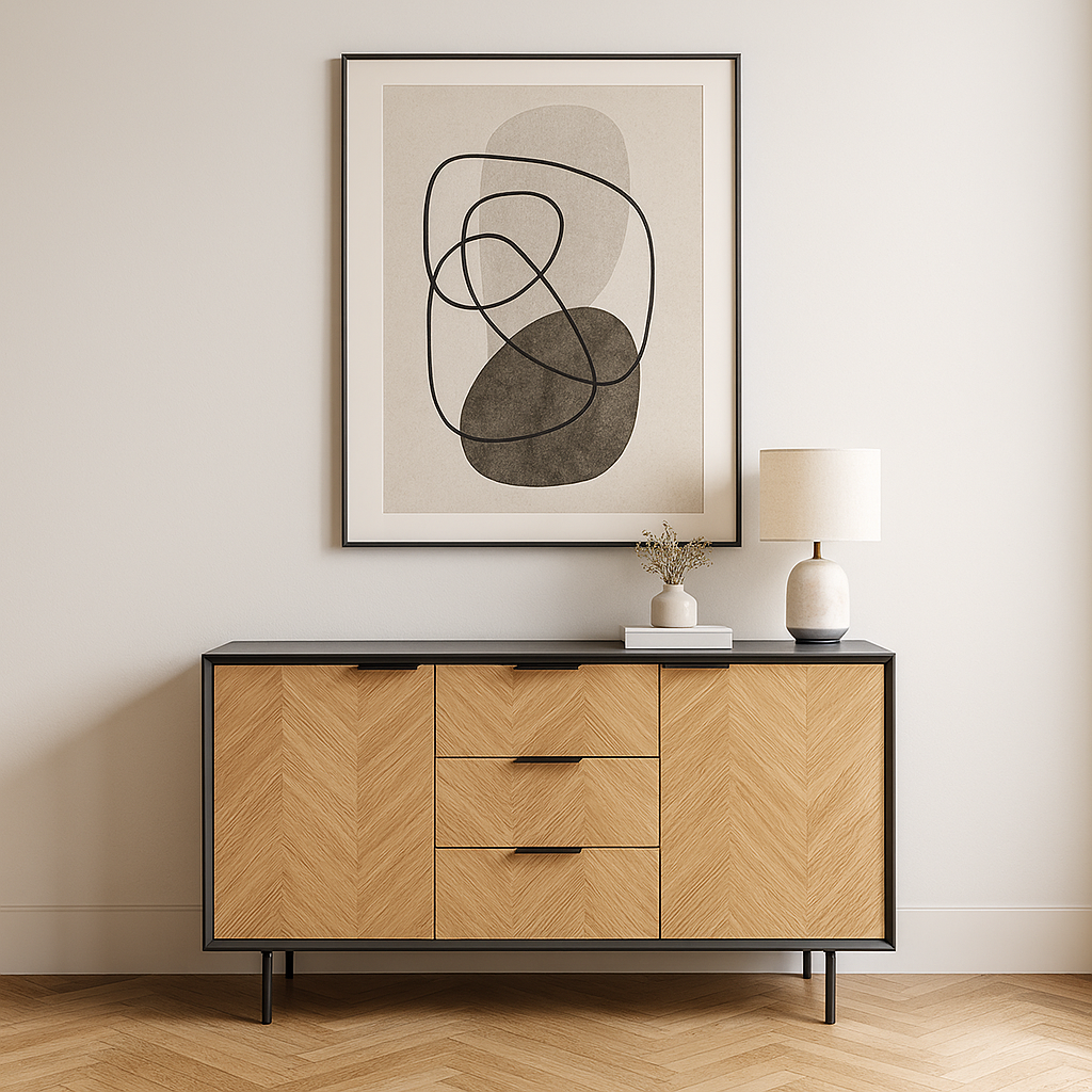 Hailee Pine Wood 2 Door 3 Drawer Sideboard