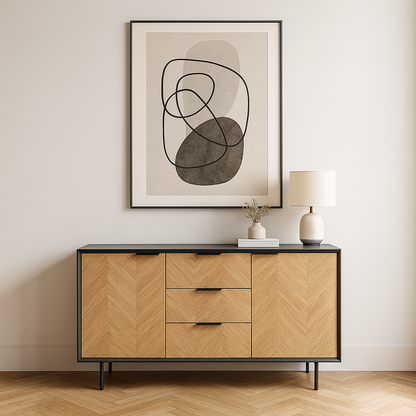 Hailee Pine Wood 2 Door 3 Drawer Sideboard
