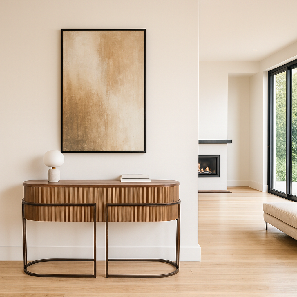 Hunter Corrugated Gold Console Table