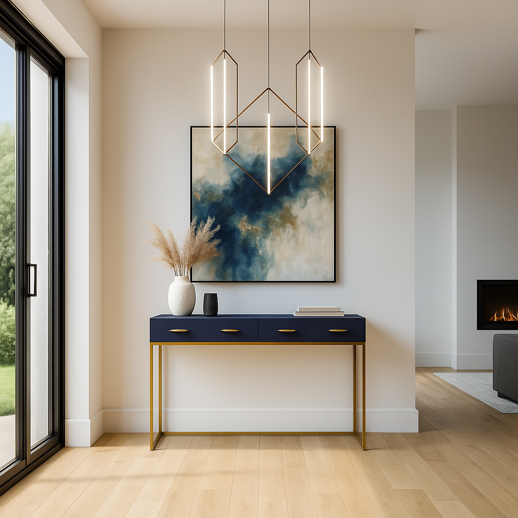Oaska Navy Shagreen Console Table