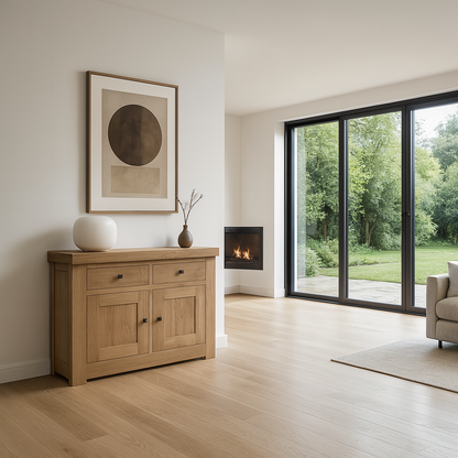 Bordeaux Solid Oak 2 Door 2 Drawer Sideboard - Sideboard - Heart of Kitchens