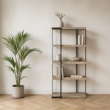 Jersey Concrete Effect 5 Shelf Unit